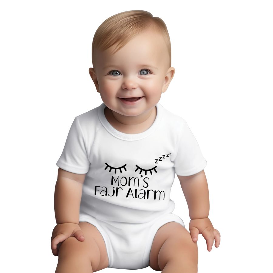 Matching Family Outfits - Mom's Fajr Alarm Baby Romper - White