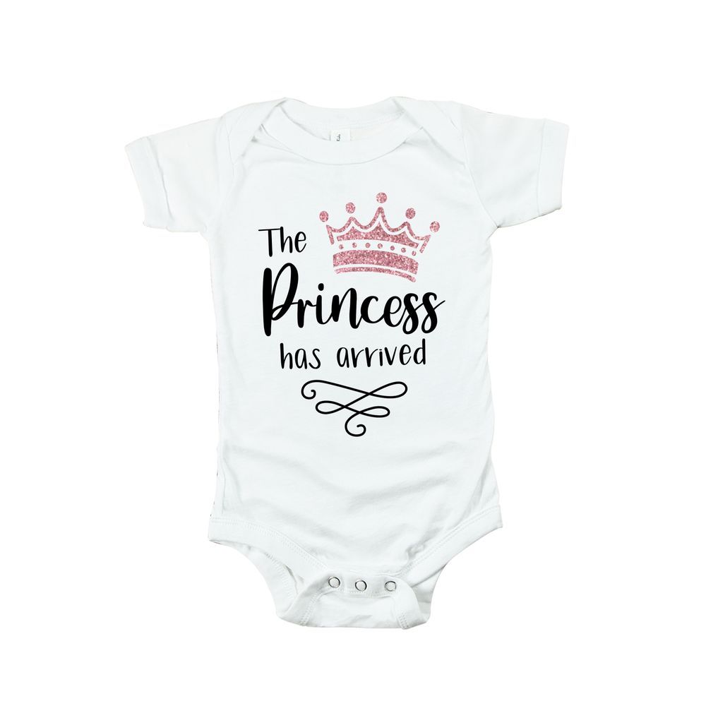 Matching Family Outfits - The Princess Has Arrived Baby Rompers - White