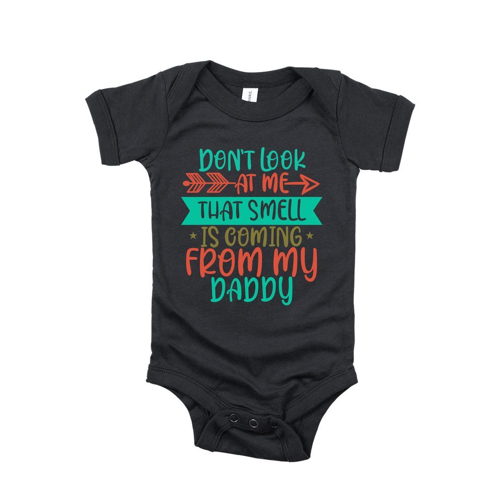 Matching Family Outfits - Don't Look At Me Baby Romper - Black