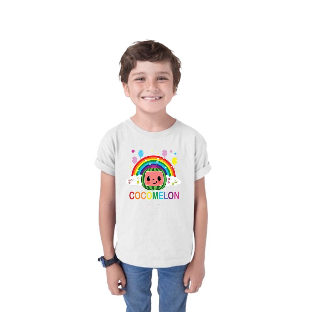 Matching Family Outfits - Cocomelon Printed Kids T-Shirt - White