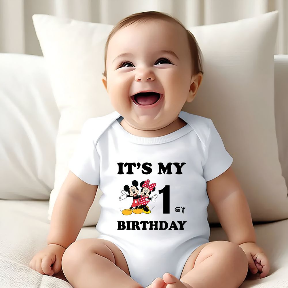 ماتشينغ فاميلي أوتفيتس - أفرول It's My 1st Birthday - أبيض