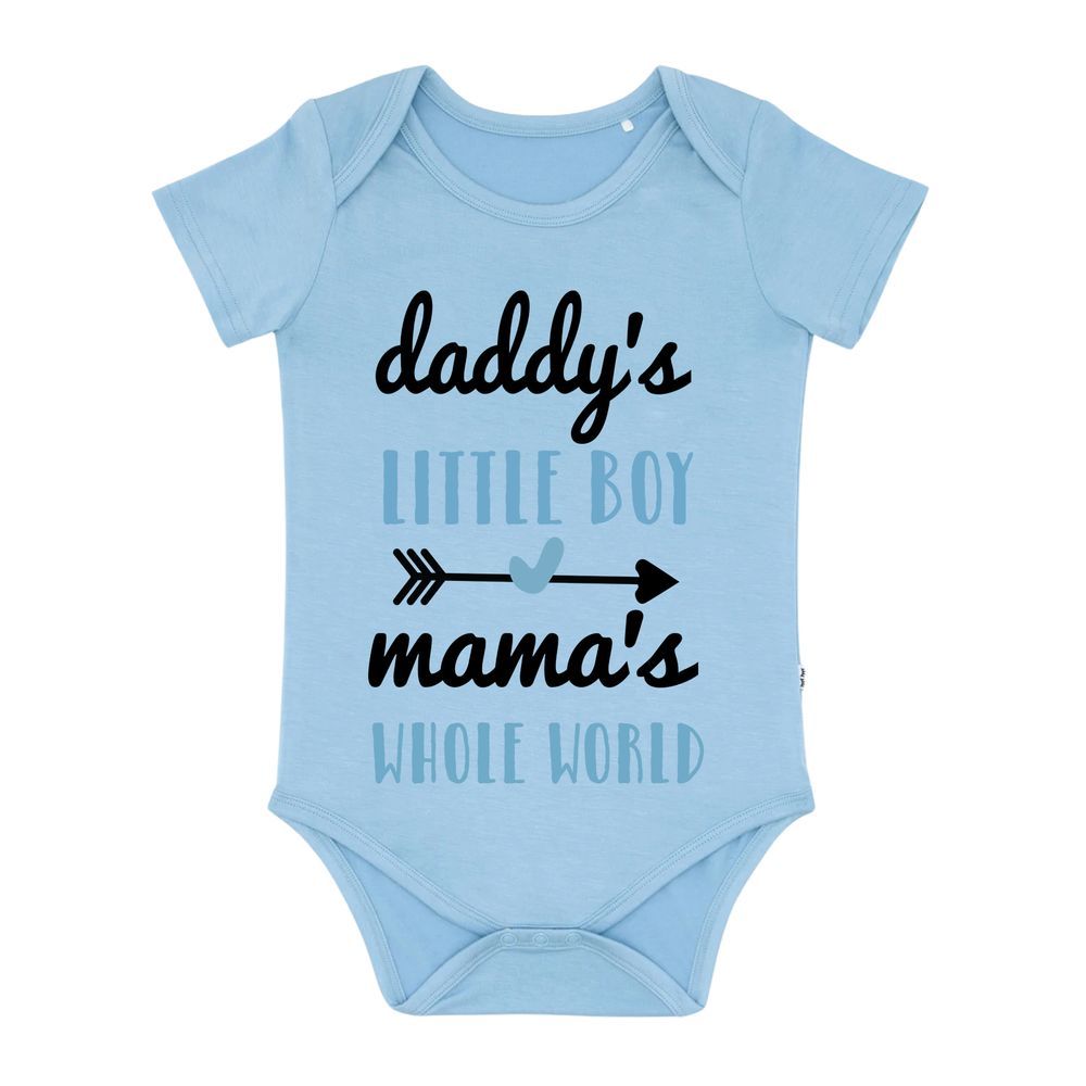 Matching Family Outfits - Daddy's Little Boy Baby Romper - Blue