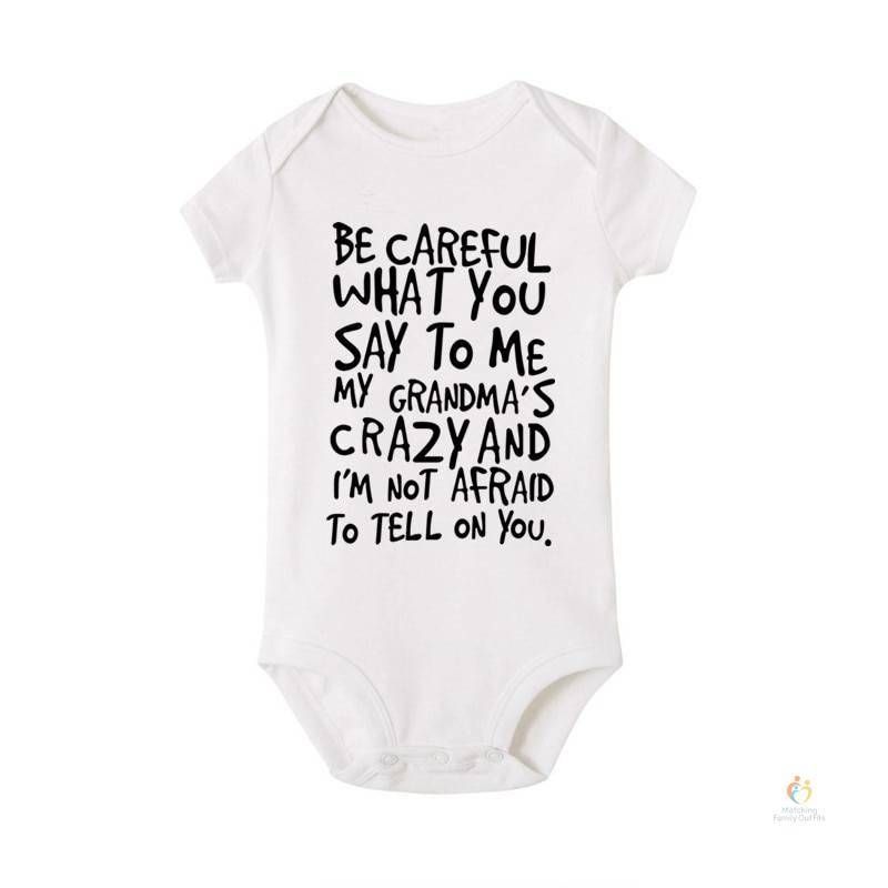 Matching Family Outfits - Be Careful What You Say To Me Baby Romper - White