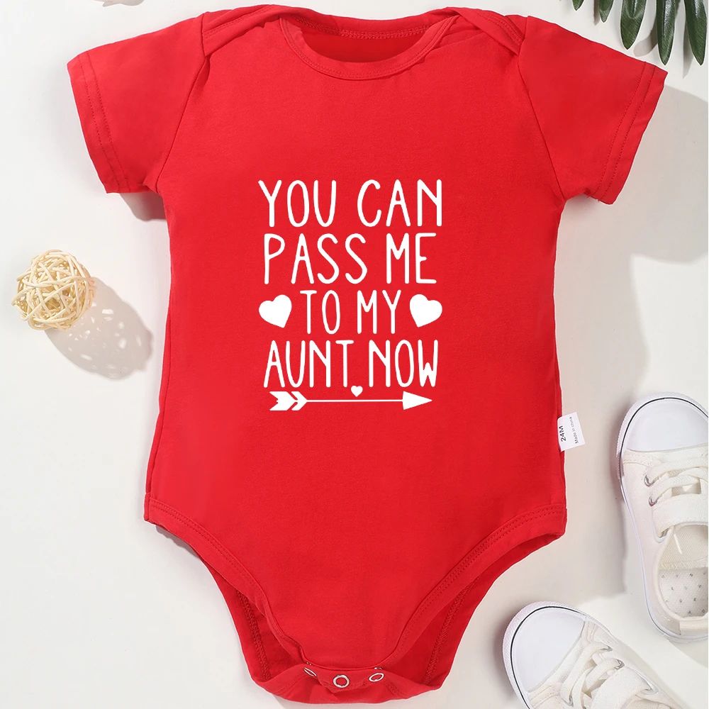 Matching Family Outfits - You Can Pass Me To My Aunt Now Baby Romper - Red