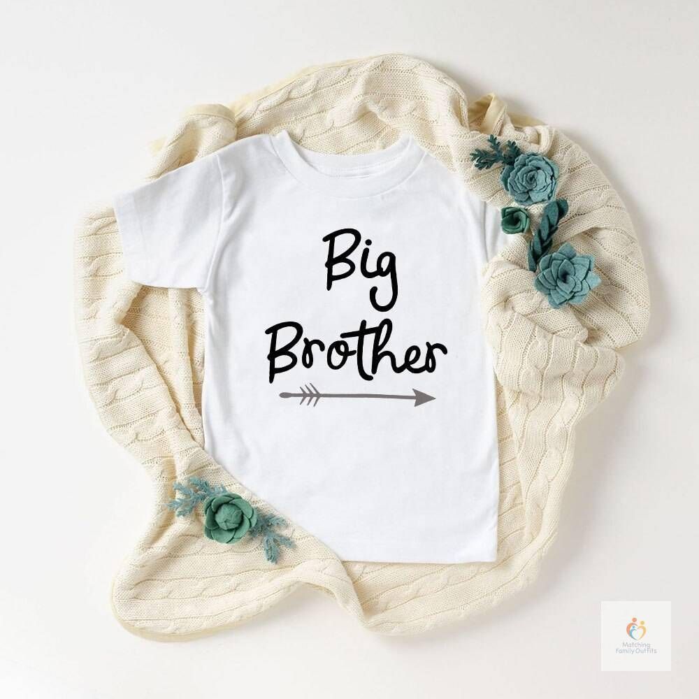 Matching Family Outfits - Unique Gift For Baby Shower- Big Brother- T-Shirt - White