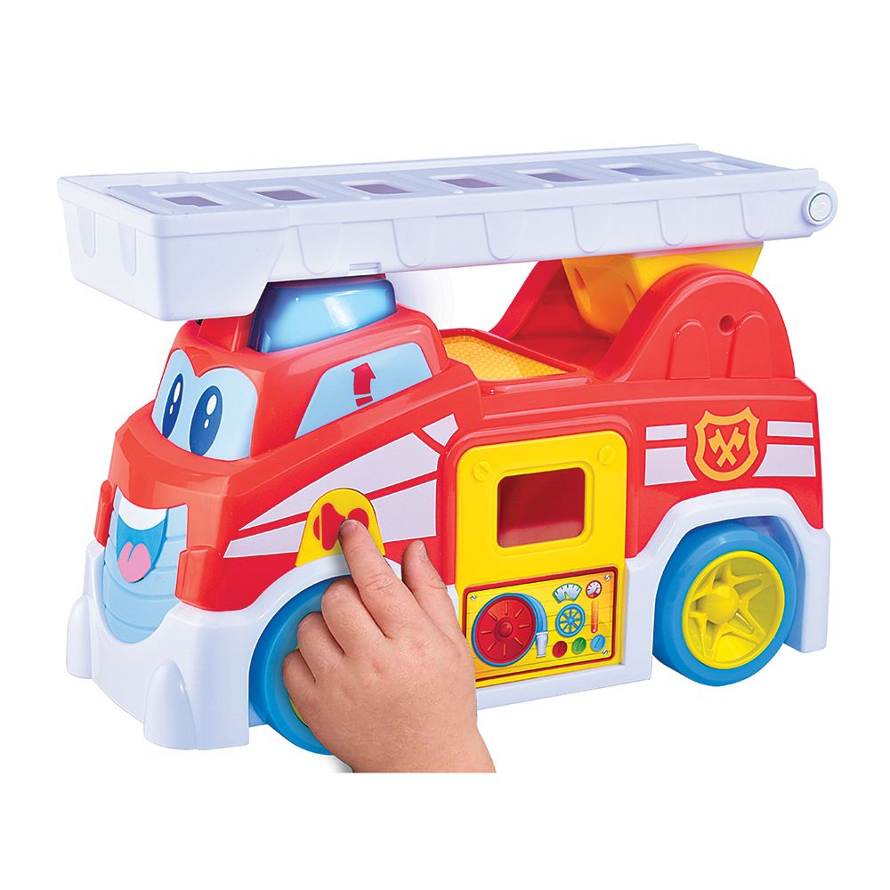 Happy Kids - Vroom Vroom Fire Truck Light And Sound Vehicle Playset - 3pcs