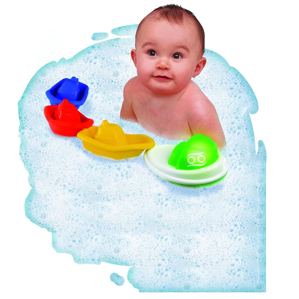 Happy Kids - Little Learner Bath Stacking Light-Up Boat Set - 4pcs