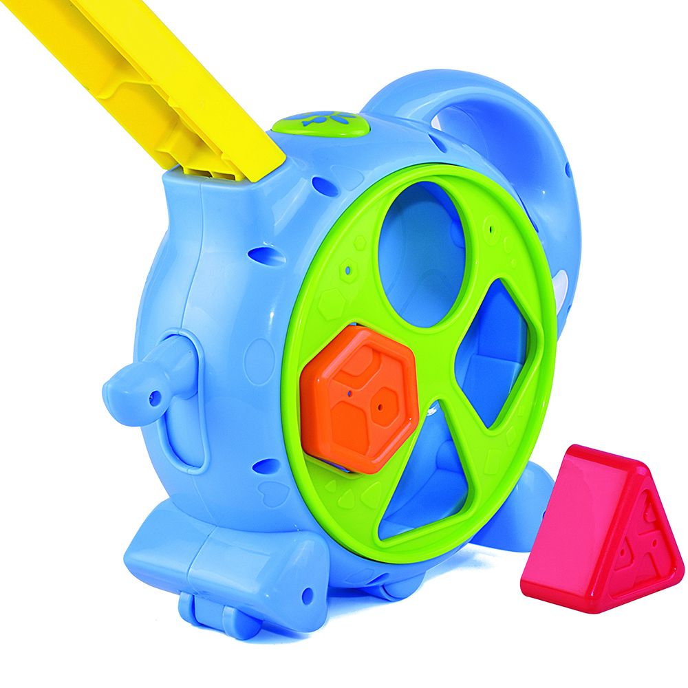 Happy Kids - 2-in-1 Push N' Glow Elephant Light And Sound Toy