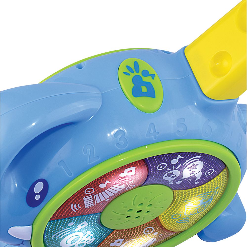 Happy Kids - 2-in-1 Push N' Glow Elephant Light And Sound Toy