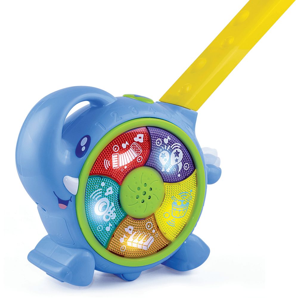 Happy Kids - 2-in-1 Push N' Glow Elephant Light And Sound Toy