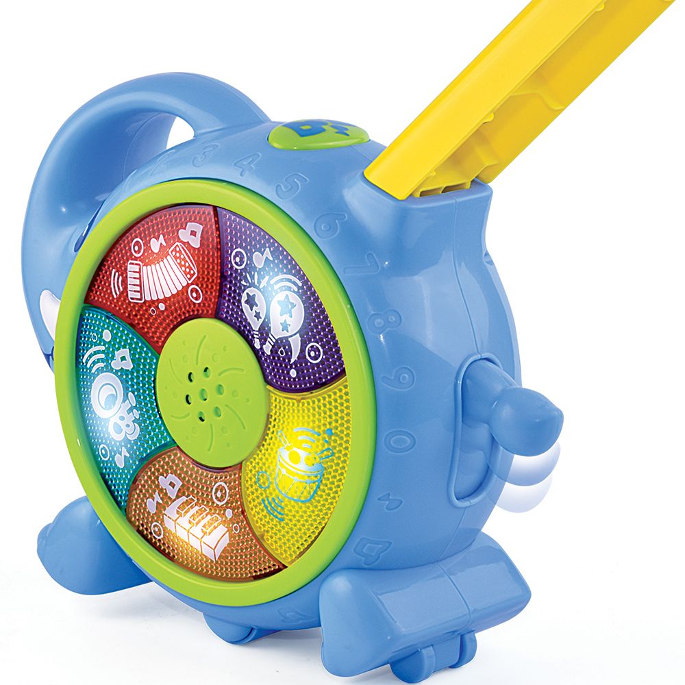 Happy Kids - 2-in-1 Push N' Glow Elephant Light And Sound Toy