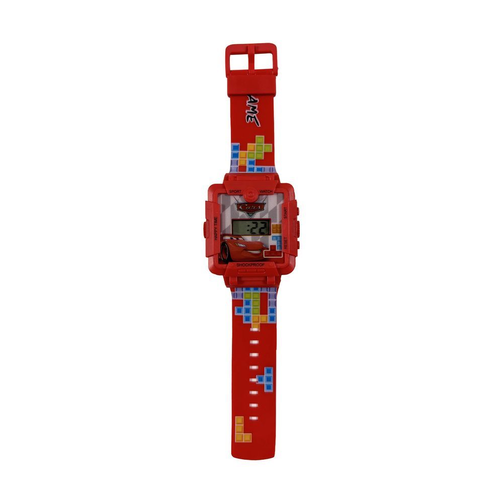 Disney - 2-In-1 Digital LED Watch And Gaming - Cars - Red