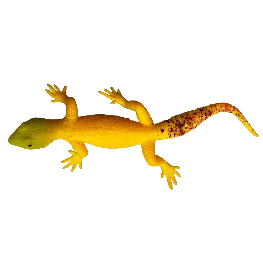 Galaxy Toys - Yellow Lizard Toy With Red Spots - Realistic Reptile Animal Figurine