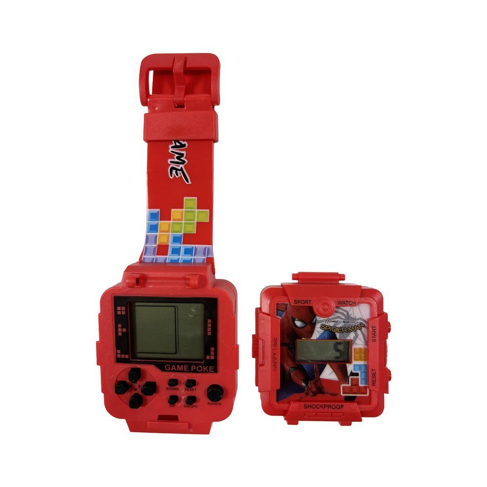 Disney - 2-In-1 Digital LED Watch And Gaming - Spiderman - Red