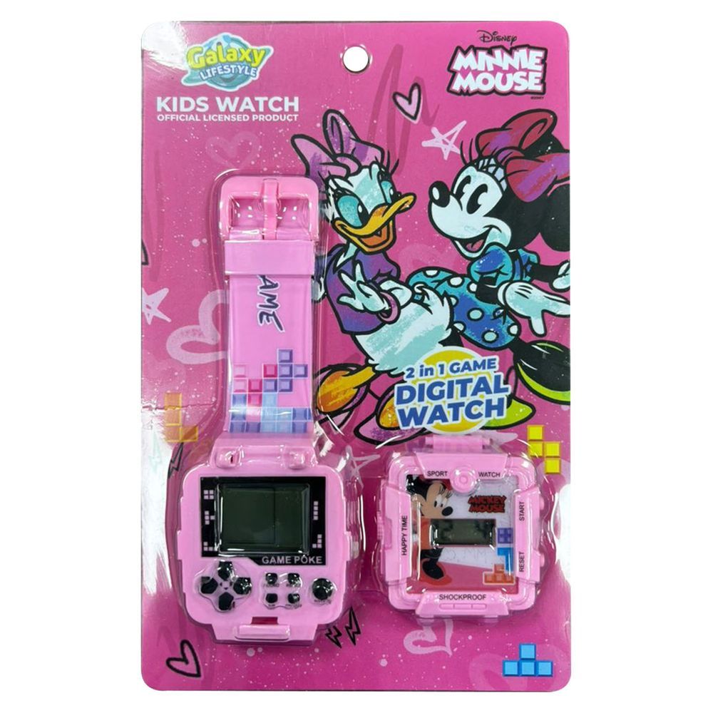 Disney - 2-In-1 Digital LED Watch And Gaming - Minnie Mouse - Pink