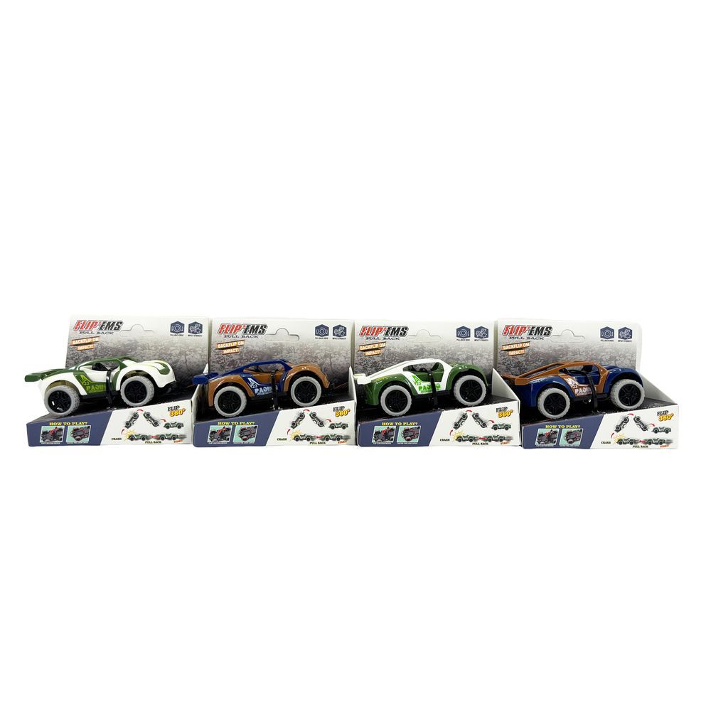 Galaxy Toys - 360° Flip & Pull Back Drive Cars - Pack of 1 - 1pc - Color May Vary