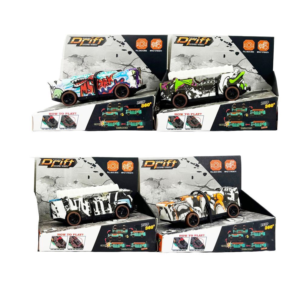 Galaxy Toys - Graffiti-Style Drift Pull Back & Drive Cars - Pack of 1 - 1pc - Color May Vary