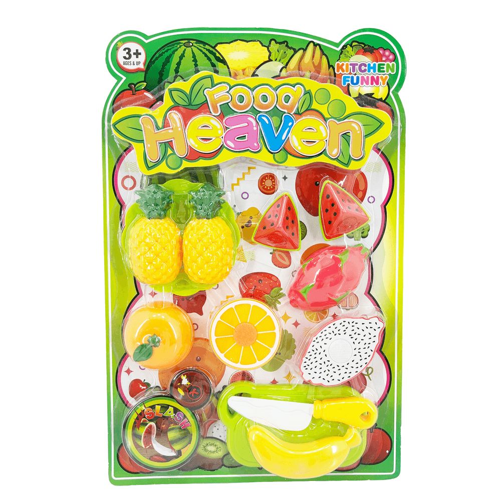 Galaxy Toys - Food Heaven Cutting Fruit And Vegetable Playset - 12 Pcs