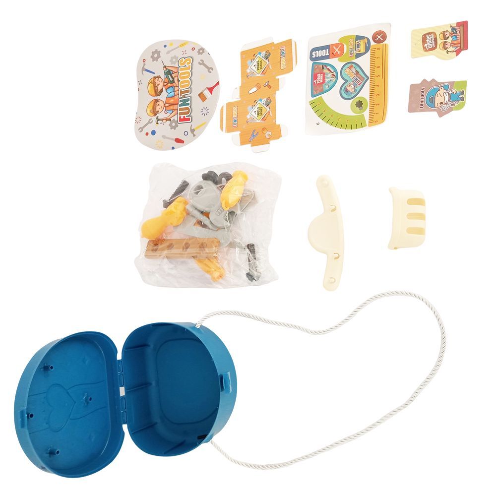 Galaxy Toys -  Complete Construction Tools Bag Play Set - Blue