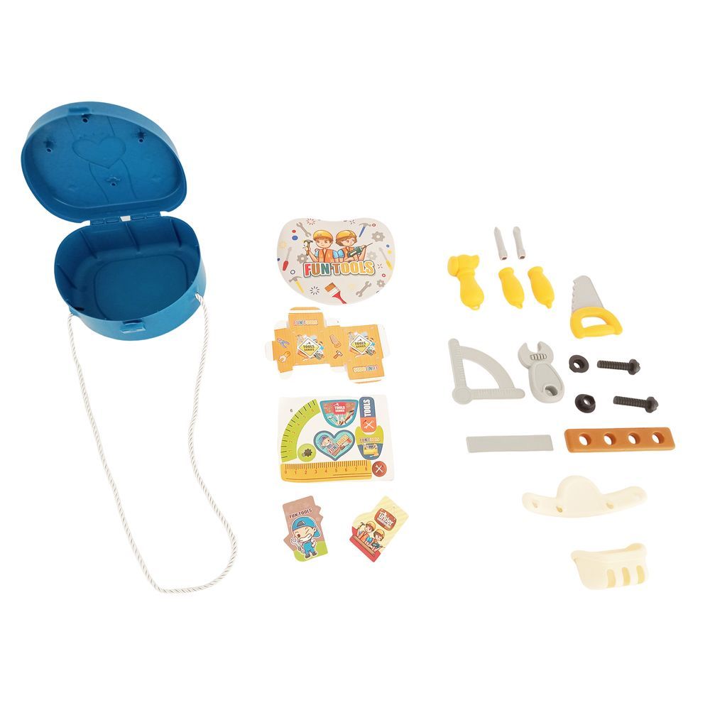 Galaxy Toys -  Complete Construction Tools Bag Play Set - Blue