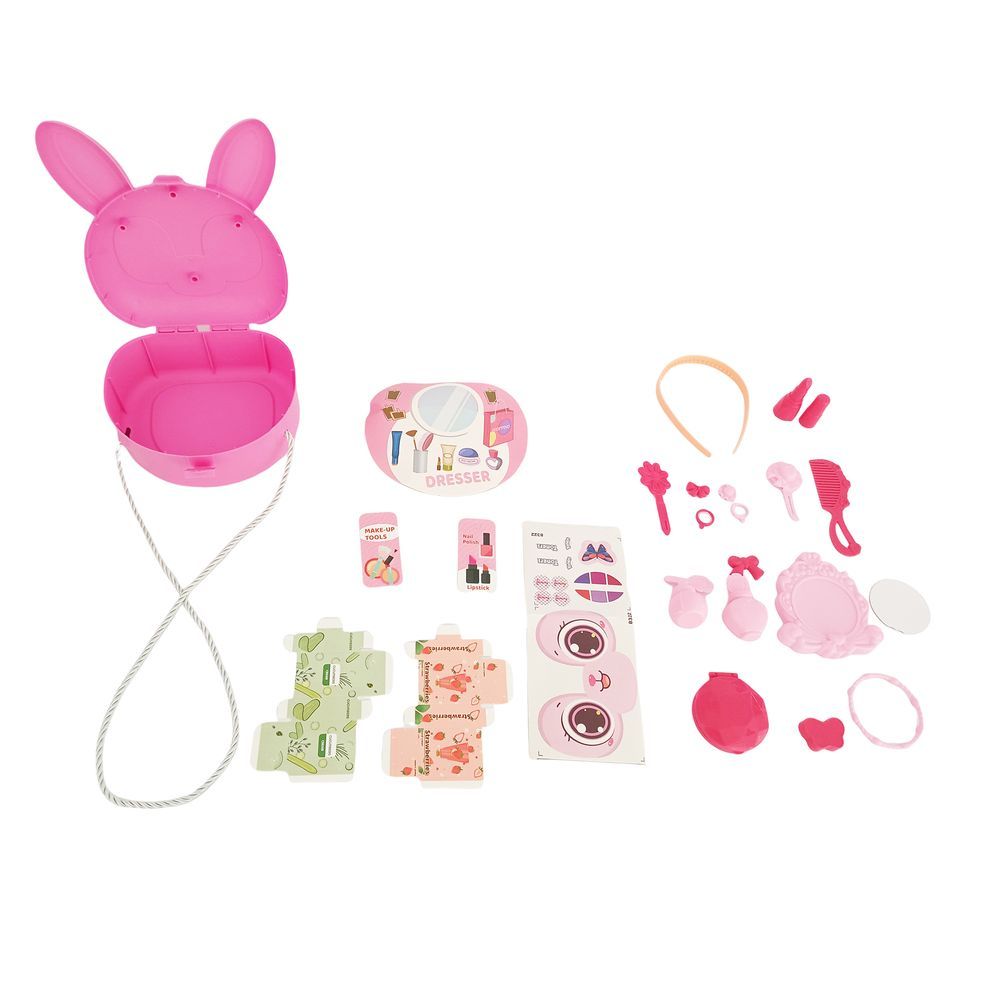 Galaxy Toys - Bunny-Themed Dresser Shoulder Bag Play Set - Pink