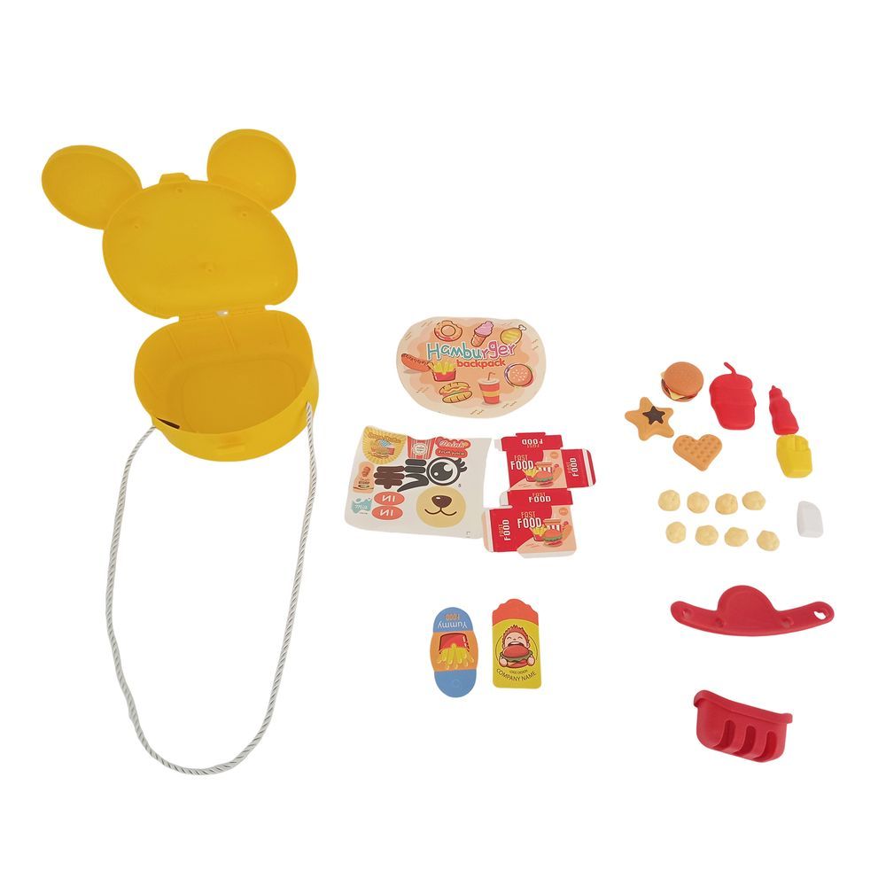 Galaxy Toys - Hamburger Cooking & Restaurant Backpack Play Set - Yellow