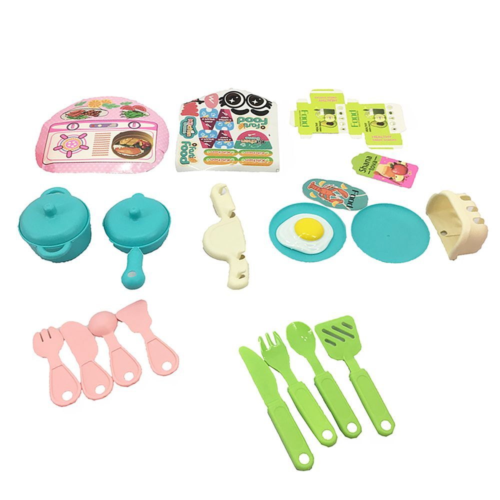 Galaxy Toys - Complete Kitchen Cooking Play Set - Pink