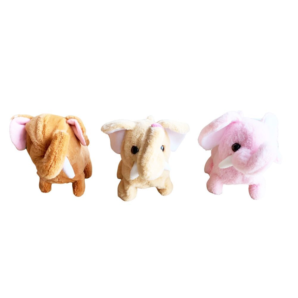 Galaxy Toys - Electronic Walking Plush Elephant - Color May Vary - 1 Pc