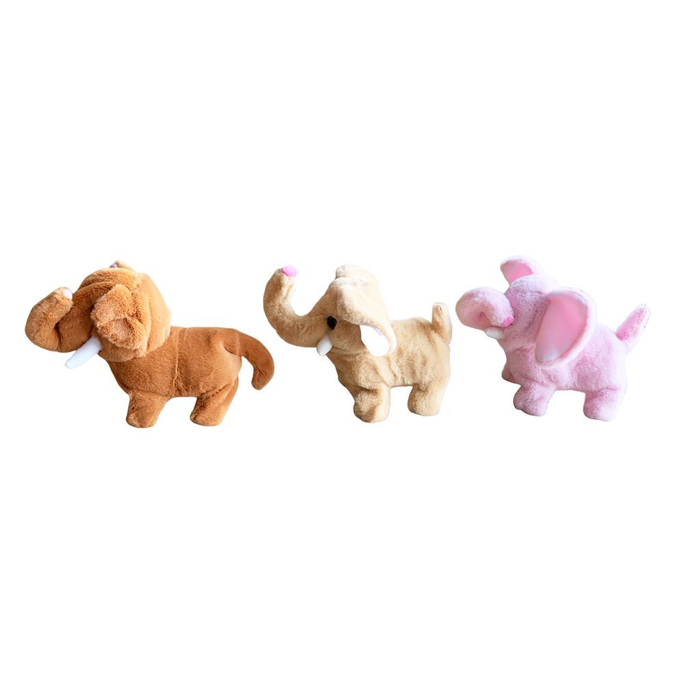 Galaxy Toys - Electronic Walking Plush Elephant - Color May Vary - 1 Pc