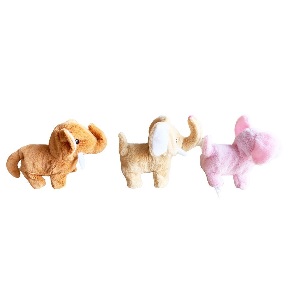 Galaxy Toys - Electronic Walking Plush Elephant - Color May Vary - 1 Pc