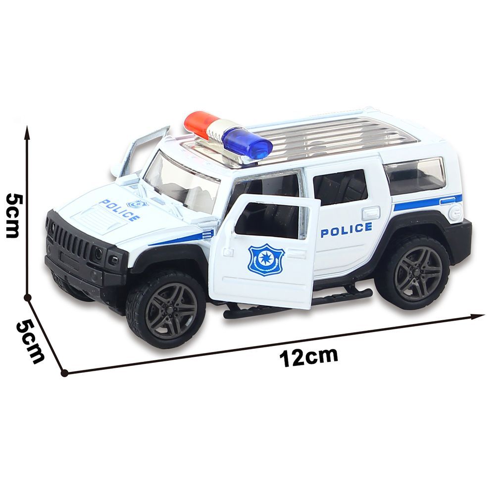 Galaxy Toys - 1/32 Hummer Pull Back Die-Cast Police Car - 10-15 cm - Color May Vary - 1 Pc