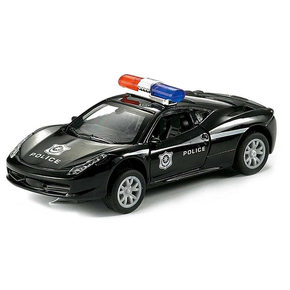 Galaxy Toys - 1/32 Ferrari Pull Back Die-Cast Police Car - 10-15 cm - Color May Vary - 1 Pc