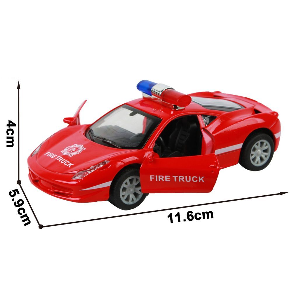 Galaxy Toys - 1/32 Ferrari Pull Back Die-Cast Police Car - 10-15 cm - Color May Vary - 1 Pc