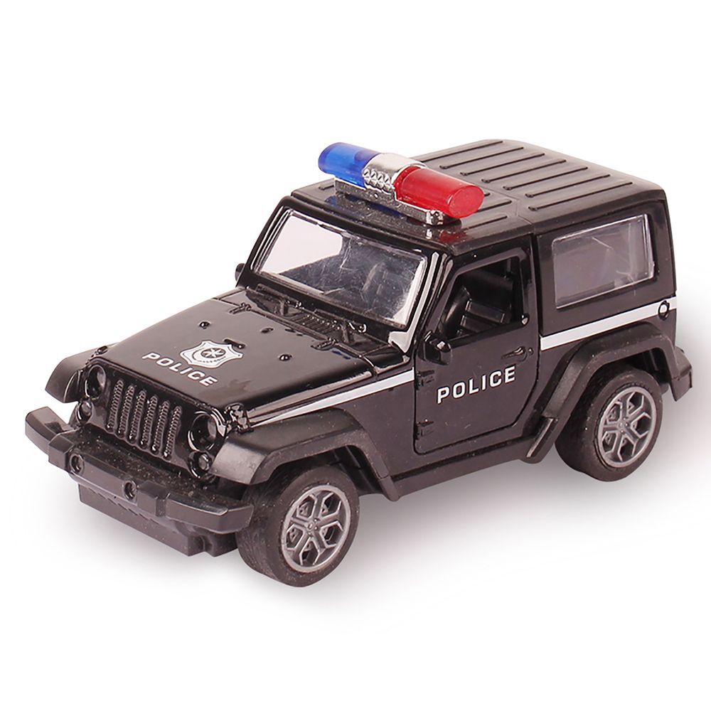 Galaxy Toys - 1/32 Pull Back Die-Cast Wrangler Police Jeep - 10-15 cm - Color May Vary - 1 Pc