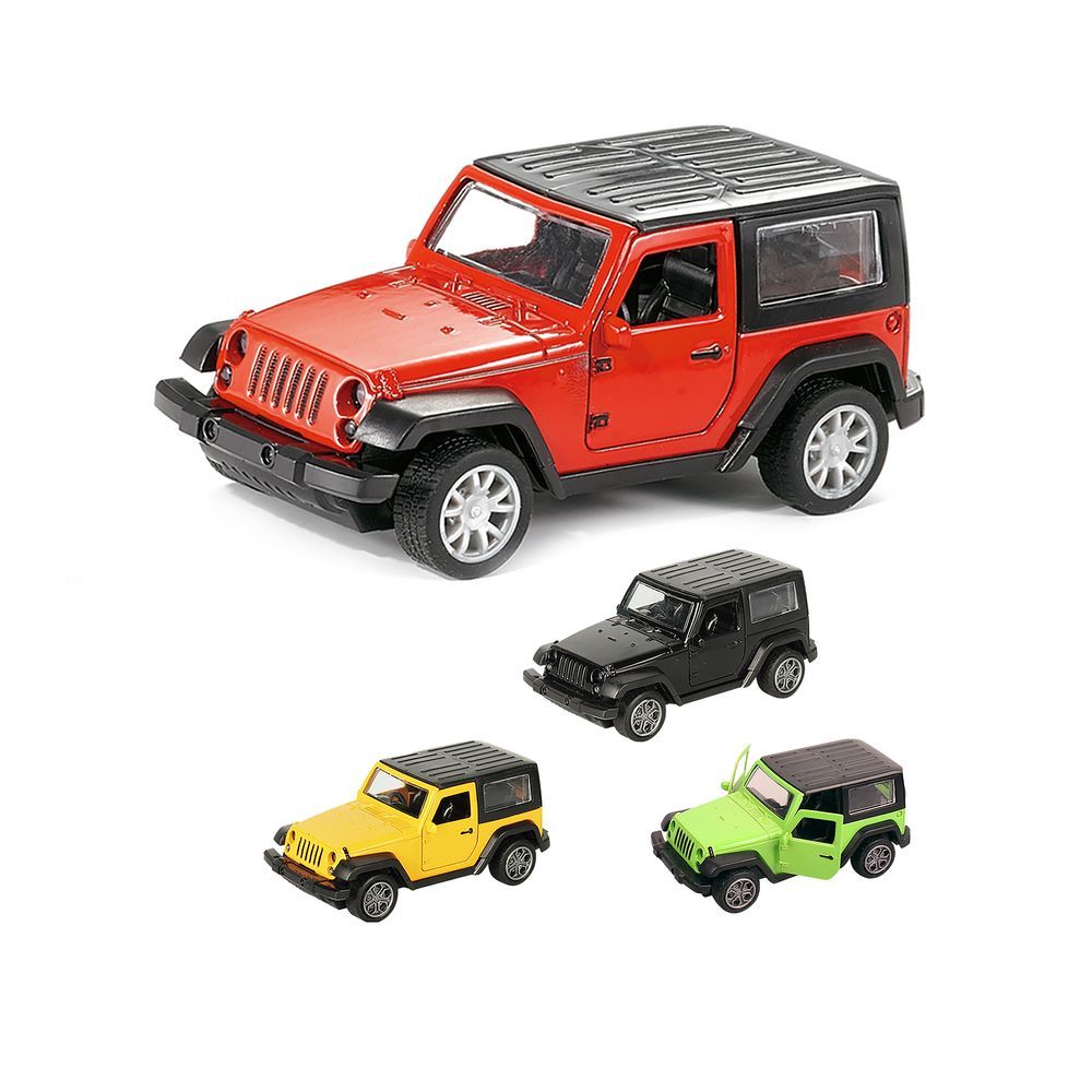 Galaxy Toys - 1/32 Pull Back Die-Cast Rubicon Police Jeep - 10-15 cm - Color May Vary - 1 Pc