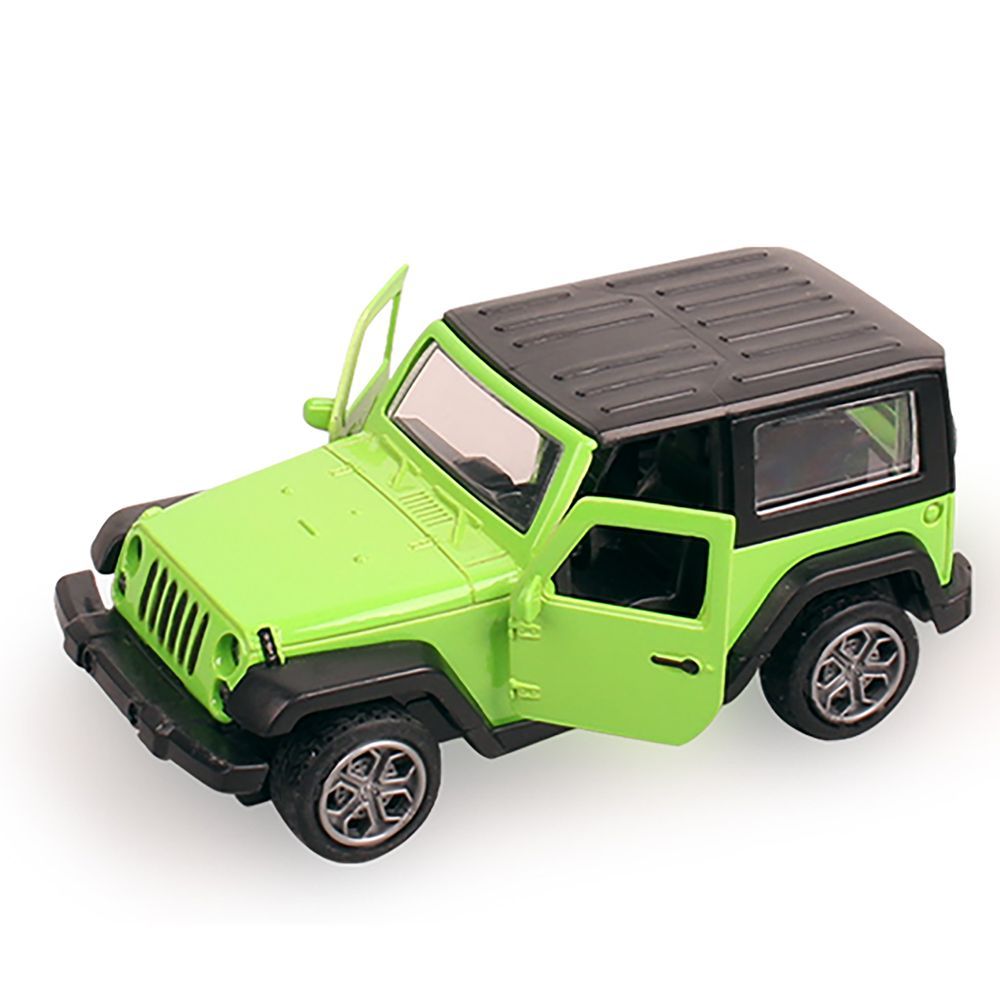 Galaxy Toys - 1/32 Pull Back Die-Cast Rubicon Police Jeep - 10-15 cm - Color May Vary - 1 Pc