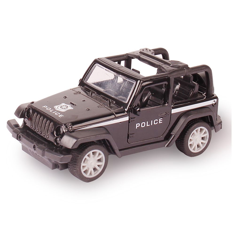 Galaxy Toys - 1/32 Die-Cast Pull Back Willys Police Jeep - 10-15 cm - Color May Vary - 1 Pc