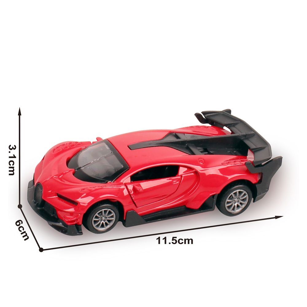 Galaxy Toys - 1/32 Bugatti Chiron Sports Pull Back Die-Cast Car - 10-15 cm - Color May Vary - 1 Pc