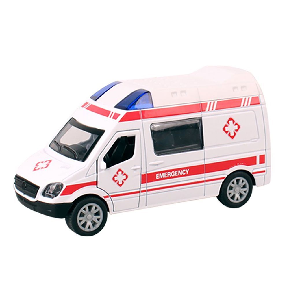 Galaxy Toys - 1/32 Pull Back Die-Cast Ambulance - 10-15 cm - Color May Vary - 1 Pc