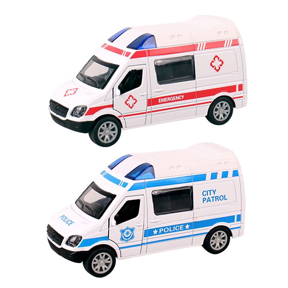 Galaxy Toys - 1/32 Pull Back Die-Cast Ambulance - 10-15 cm - Color May Vary - 1 Pc