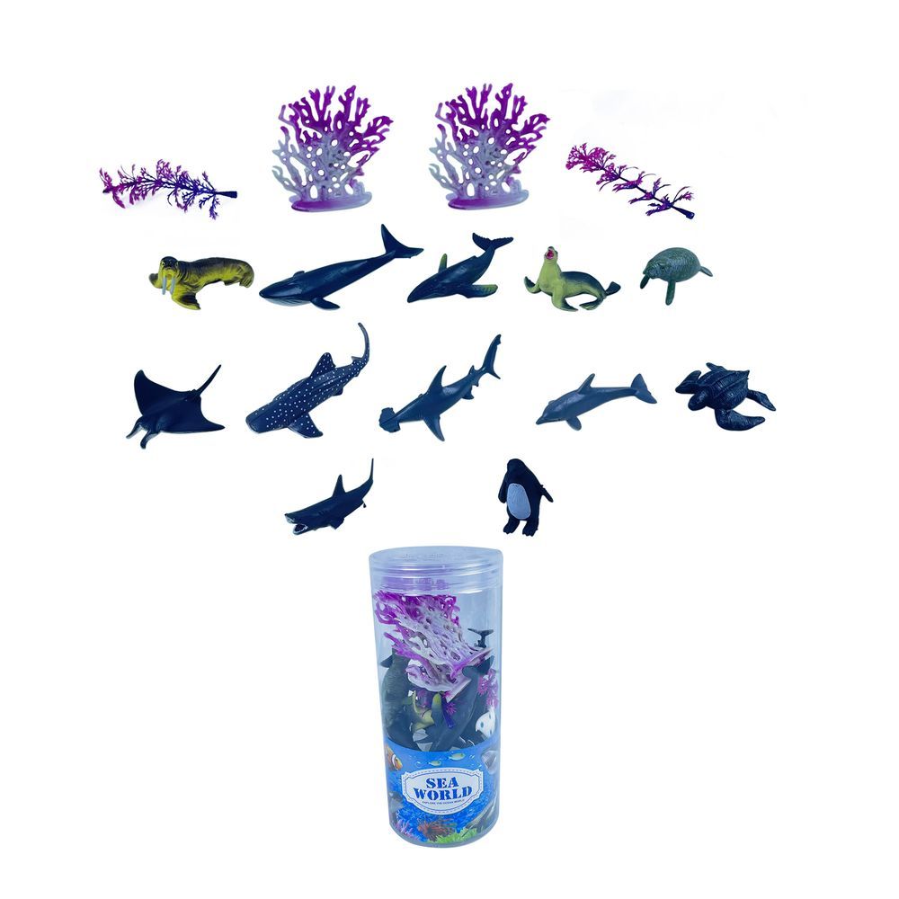 Galaxy Toys - Ocean Animal and Plants Toy Set - 16 Pcs