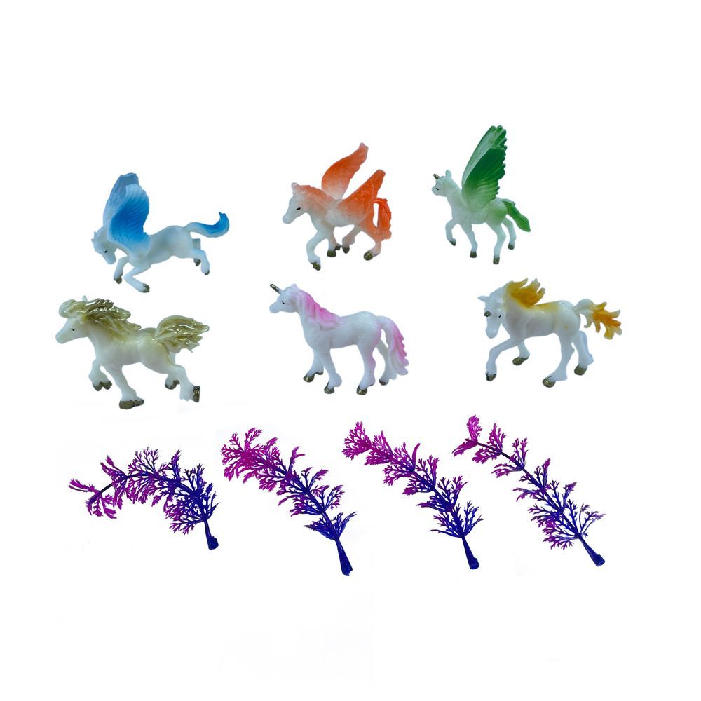 Galaxy Toys - Pegasus and Unicorn Toy Set - 10 Pcs