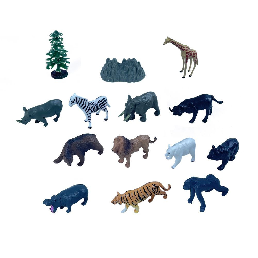 Galaxy Toys - Wildlife Animal Toy Set - 14 Pcs