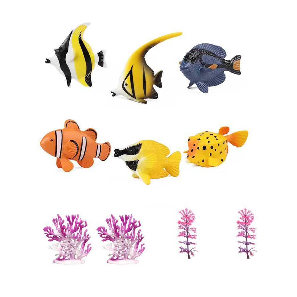 Galaxy Toys - Tropical Fish Toy Set - 10 Pcs