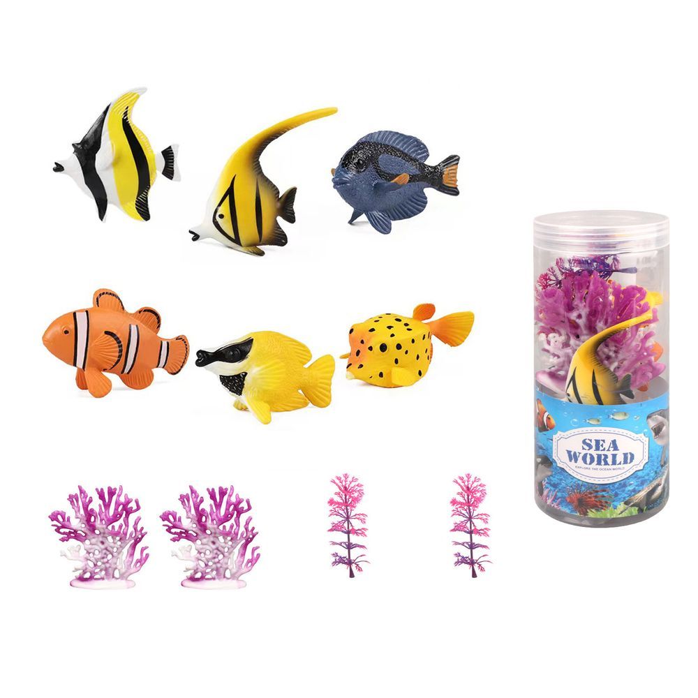 Galaxy Toys - Tropical Fish Toy Set - 10 Pcs