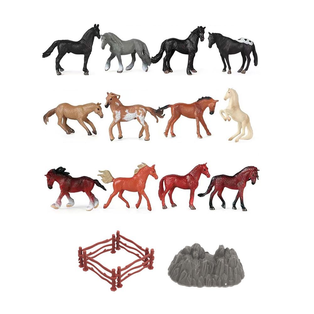 Galaxy Toys - Horse Toy Set – 17 Pcs