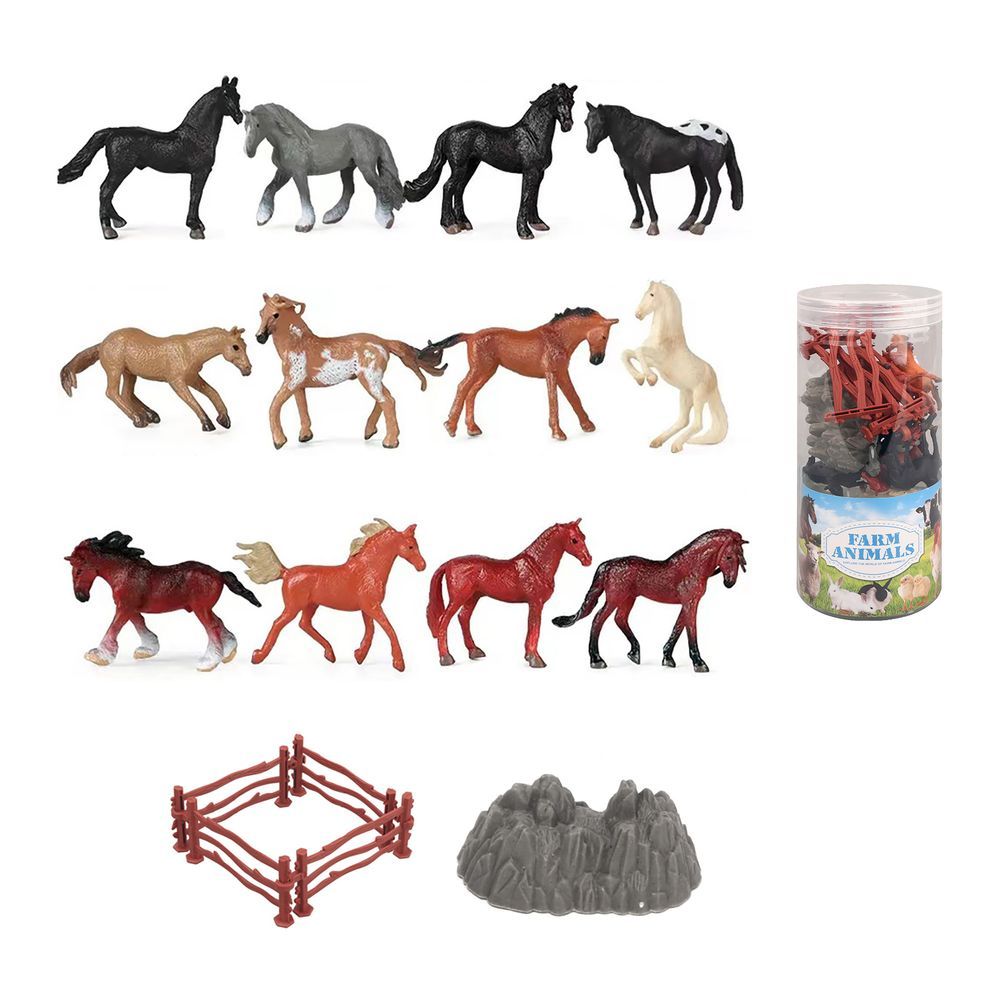 Galaxy Toys - Horse Toy Set – 17 Pcs