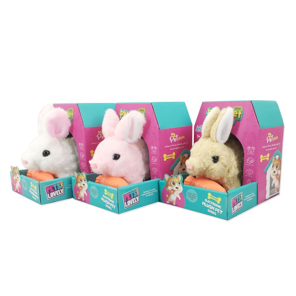 Galaxy Toys - Electronic Plush Pet Rabbit Playset - Color May Vary - 1 Pc