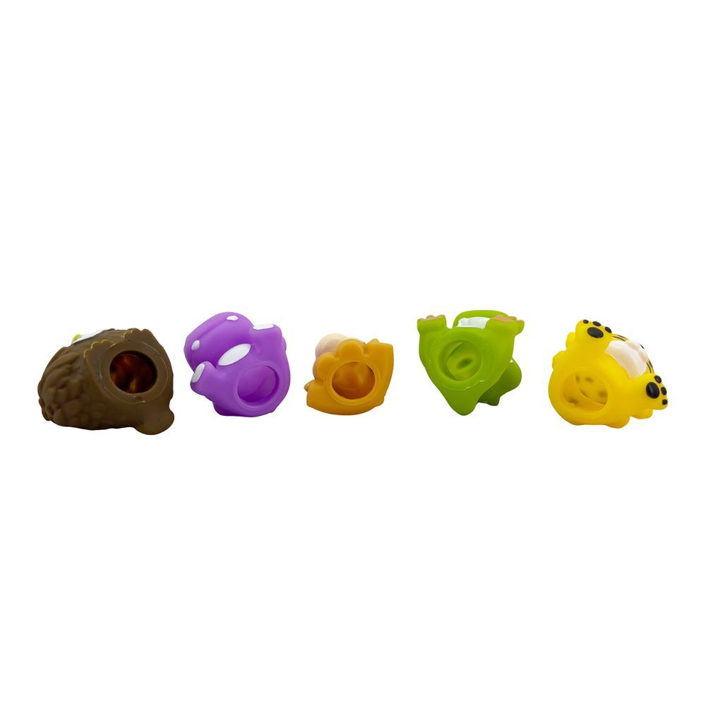 Galaxy Toys - Funny Story Finger Puppet Toy Set - Owl/Hippopotamus/Giraffe/Frog/Leopard - 5 Pcs