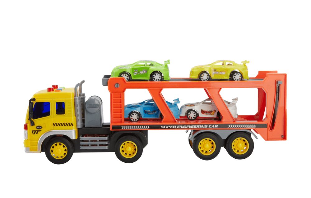 Galaxy Toys - Auto-Transport Trailer Truck Vehicle Playset - 5 Pcs